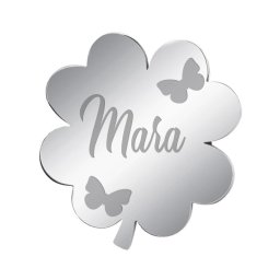 Martisor Brosa Inox Trifoi Argintiu Nume Mara