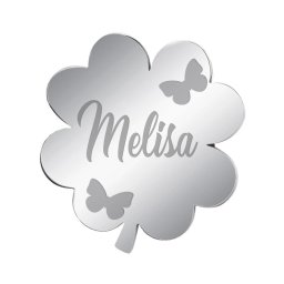 Martisor Brosa Inox Trifoi Argintiu Nume Melisa