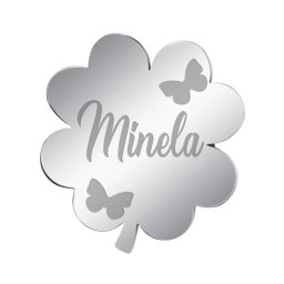 Martisor Brosa Inox Trifoi Argintiu Nume Minela