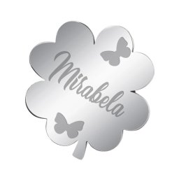 Martisor Brosa Inox Trifoi Argintiu Nume Mirabela