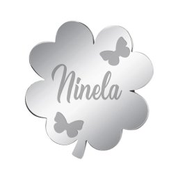 Martisor Brosa Inox Trifoi Argintiu Nume Ninela
