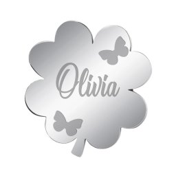 Martisor Brosa Inox Trifoi Argintiu Nume Olivia