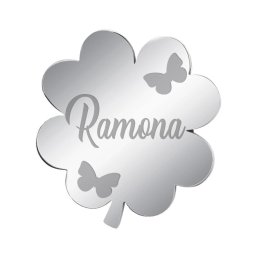 Martisor Brosa Inox Trifoi Argintiu Nume Ramona