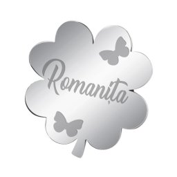 Martisor Brosa Inox Trifoi Argintiu Nume Romanita