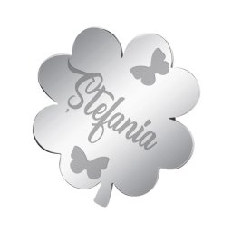 Martisor Brosa Inox Trifoi Argintiu Nume Stefania