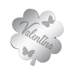 Martisor Brosa Inox Trifoi Argintiu Nume Valentina