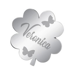 Martisor Brosa Inox Trifoi Argintiu Nume Veronica