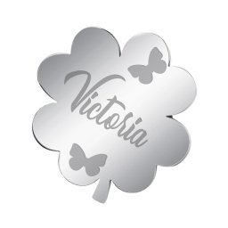 Martisor Brosa Inox Trifoi Argintiu Nume Victoria