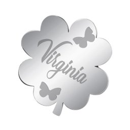 Martisor Brosa Inox Trifoi Argintiu Nume Virginia