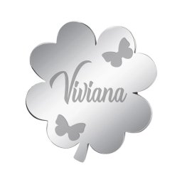 Martisor Brosa Inox Trifoi Argintiu Nume Viviana