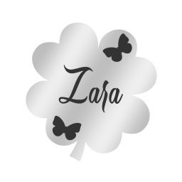 Martisor Brosa Inox Trifoi Argintiu Nume Zara