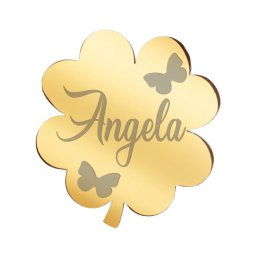 Martisor Brosa Inox Trifoi Auriu Nume Angela