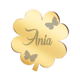 Martisor Brosa Inox Trifoi Auriu Nume Ania