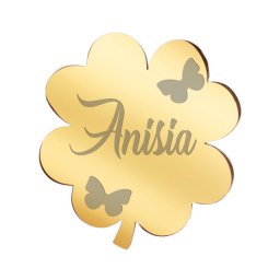 Martisor Brosa Inox Trifoi Auriu Nume Anisia