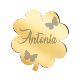 Martisor Brosa Inox Trifoi Auriu Nume Antonia