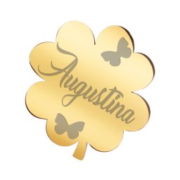 Martisor Brosa Inox Trifoi Auriu Nume Augustina