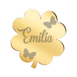 Martisor Brosa Inox Trifoi Auriu Nume Emilia