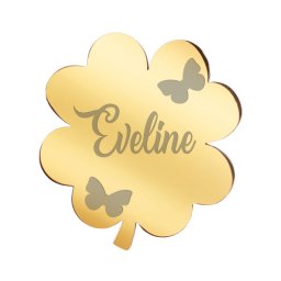 Martisor Brosa Inox Trifoi Auriu Nume Eveline