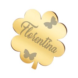 Martisor Brosa Inox Trifoi Auriu Nume Florentina