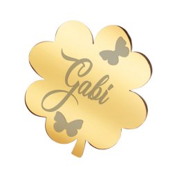 Martisor Brosa Inox Trifoi Auriu Nume Gabi