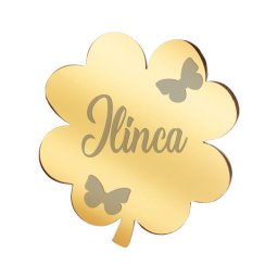 Martisor Brosa Inox Trifoi Auriu Nume Ilinca