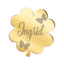 Martisor Brosa Inox Trifoi Auriu Nume Ingrid