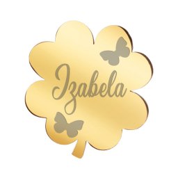 Martisor Brosa Inox Trifoi Auriu Nume Izabela