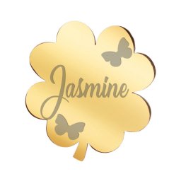 Martisor Brosa Inox Trifoi Auriu Nume Jasmine