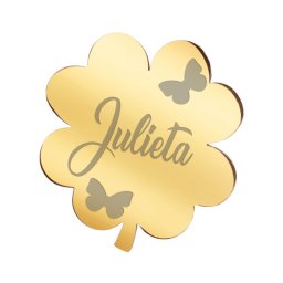 Martisor Brosa Inox Trifoi Auriu Nume Julieta
