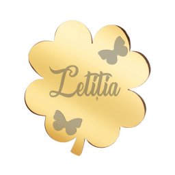 Martisor Brosa Inox Trifoi Auriu Nume Letitia