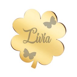 Martisor Brosa Inox Trifoi Auriu Nume Livia