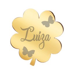 Martisor Brosa Inox Trifoi Auriu Nume Luiza