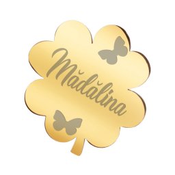 Martisor Brosa Inox Trifoi Auriu Nume Madalina