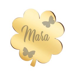 Martisor Brosa Inox Trifoi Auriu Nume Mara