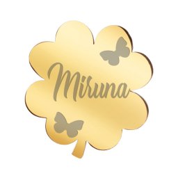 Martisor Brosa Inox Trifoi Auriu Nume Miruna
