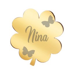 Martisor Brosa Inox Trifoi Auriu Nume Nina