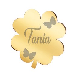 Martisor Brosa Inox Trifoi Auriu Nume Tania