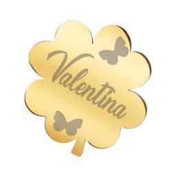 Martisor Brosa Inox Trifoi Auriu Nume Valentina