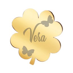 Martisor Brosa Inox Trifoi Auriu Nume Vera
