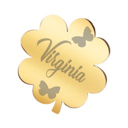 Martisor Brosa Inox Trifoi Auriu Nume Virginia