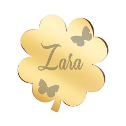 Martisor Brosa Inox Trifoi Auriu Nume Zara