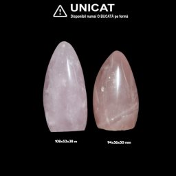 Obelisc Cuart Roz Mineral Natural - 94-108 x 52-56 x 38-50 mm - ( XXL) - 1 Buc