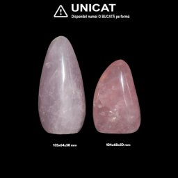 Obelisc Cuart Roz Mineral Natural - 104-135 x 64-68 x 50-58 mm - ( XXL) - 1 Buc