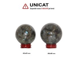 Sfera Labradorit Mineral Natural - 65-68 x 65-68 mm - Unicat