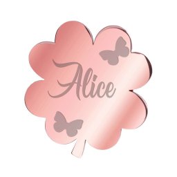 Martisor Brosa Inox Trifoi Rose Gold Nume Alice