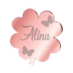 Martisor Brosa Inox Trifoi Rose Gold Nume Alina