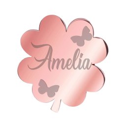 Martisor Brosa Inox Trifoi Rose Gold Nume Amelia