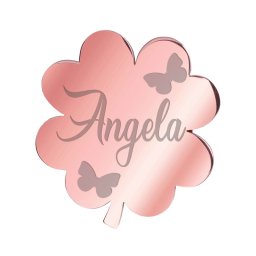 Martisor Brosa Inox Trifoi Rose Gold Nume Angela