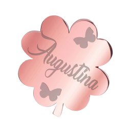 Martisor Brosa Inox Trifoi Rose Gold Nume Augustina