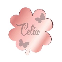 Martisor Brosa Inox Trifoi Rose Gold Nume Celia